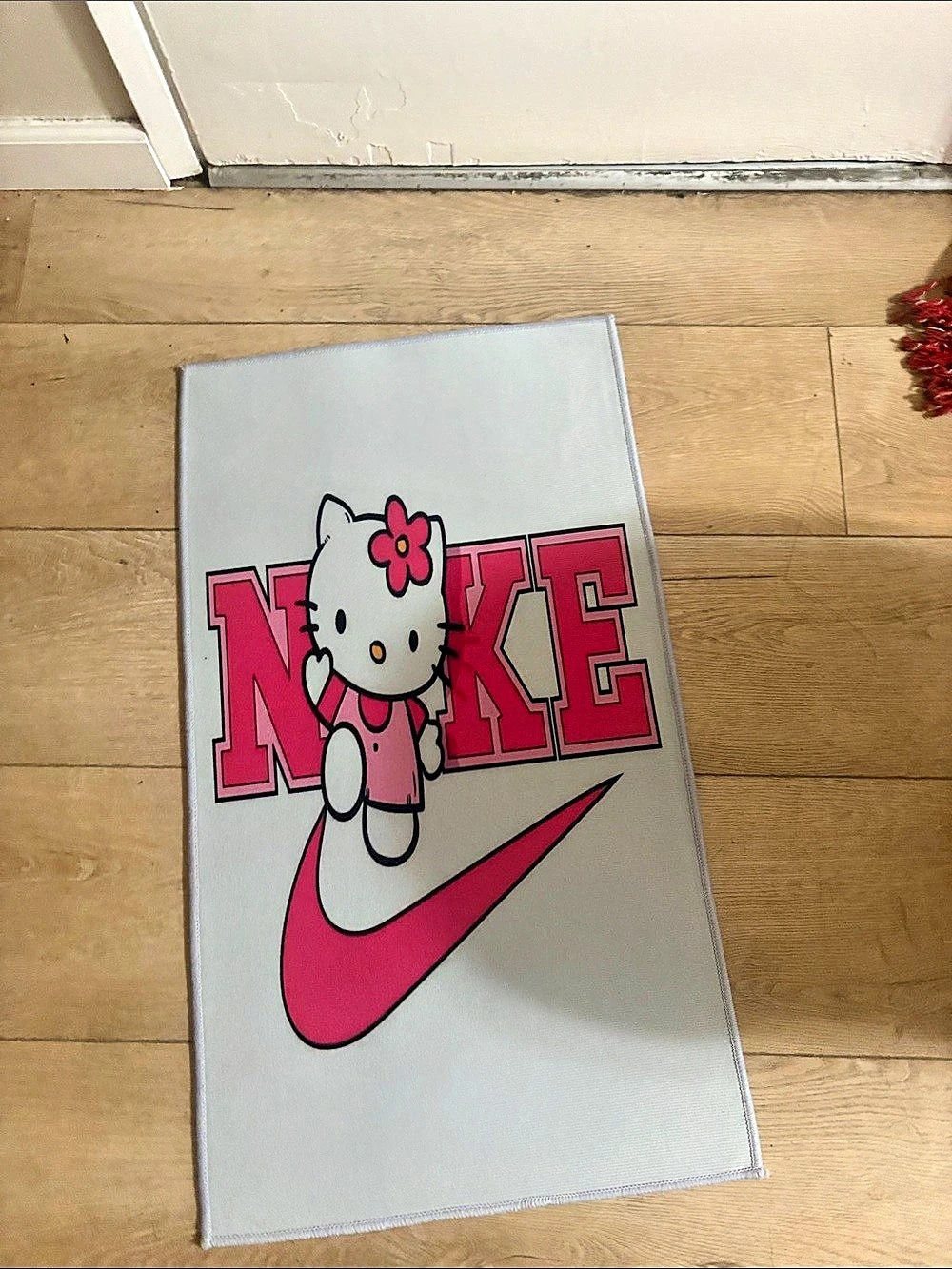 Nike Hello Kitty Swoosh Pink & White Decor Rug